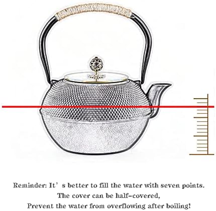 Cast iron teapot,classic tea kettle,Cast Iron Tetsubin Teapot,Japanese Tea Set,tea Pots with Infusers For Loose Tea,Cast Iron Tea Kettle for Wood/Campfire/Gas Stove Top(Size:1200ml) (Size : 800ml) - Image 7