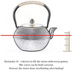 Cast iron teapot,classic tea kettle,Cast Iron Tetsubin Teapot,Japanese Tea Set,tea Pots with Infusers For Loose Tea,Cast Iron Tea Kettle for Wood/Campfire/Gas Stove Top(Size:1200ml) (Size : 800ml) - Image 7