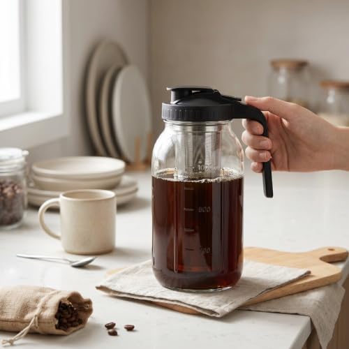 GOWENIC 2L Glass Cold Brew Coffee Maker for Home Office Iced Coffee - Image 2