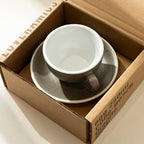 Loveramics Coffee Cup Ceramic, 8 oz Latte Art Cup with Saucer for Cappuccino, Tea, Espresso, Thick - walled stoneware Cappuccino mug Set for Cafe and Barista - Potters Colours (Granite, 8OZ) - Image 3