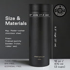 Firebelly Tea, Travel Tea Infuser Mug with Strainer, Insulated Tumbler for Loose Leaf Tea or Coffee, Leakproof Bottle for Hot or Iced Drinks, Stainless Steel Thermos with Lid, Noir - Image 2