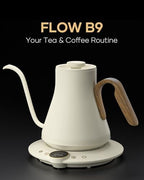 Cocinare Barista Collection Gooseneck Electric Kettle, ±1℉ Precise Temperature Control for Pour-Over Coffee & Tea, Quick Heating 1500W, Stainless Steel Interior, 0.9L (Morandi White) - Image 2