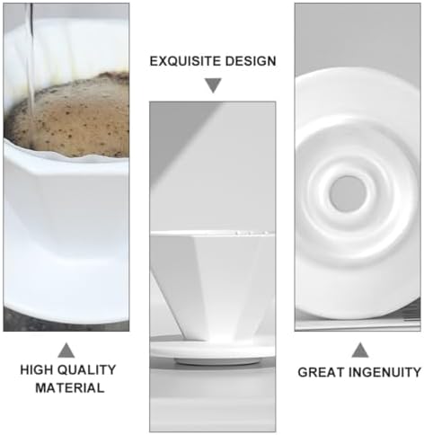 FRCOLOR Ceramic Coffee Filter Cup, Octagonal Manual Dripper White - Image 3