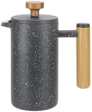HASMI Coffee Kettle French Double Stainless Steel French Press Pot Filter Insulation Home Hand Brew Coffee Pot Milk Frother Coffee Maker (Color : Gris, Size : 350ml) by Unknown