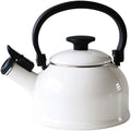 Fuji Enamel CTN-1.6WK.W Whistling Kettle, Induction Compatible, Cotton, 0.4 gal (1.6 L), White by FUJIHORO