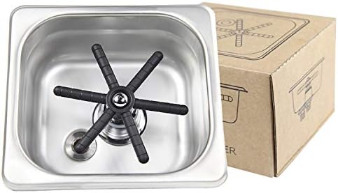 YBB Pitcher Glass Rinser, Cup Bottle Cleaning Washer 304 Stainless Steel Home Cafe Bar Sink Rinser for Coffee Milk Juice Wine Beer Tea (Silver162) - Image 2