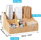 Coffee Station Organizer Pods Holder for Counter, Farmhouse Wood Coffee Bar Accessories and Tea Condiment Basket Storage Organizer Decor,Bamboo 05 - Image 2