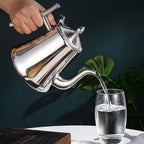 Small Stainless Steel Tea Kettle with Infuser, Food Grade Stainless Steel Teapot, Teakettle for Stovetop Induction Stove Top, No Whistle(Sliver,1.5L) - Image 2