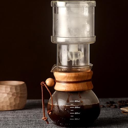banapoy Cold Brew Coffee Maker 400ml, Double Layer Borosilicate Glass Ice Drip Coffee Machine, Glass Dripper with Filter Paper and Adjustable Water, for Home Tea Room Office - Image 3