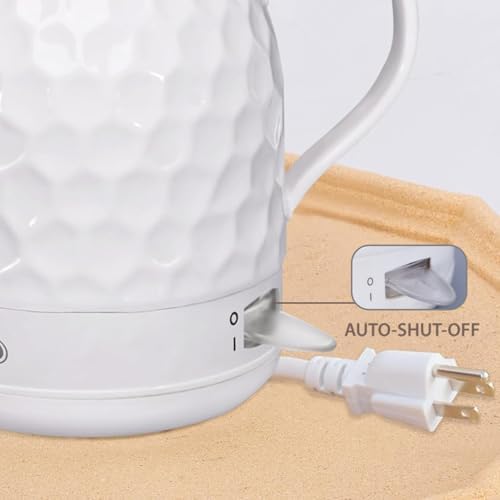 Ceramic Electric Kettle 1 Quarts, 1000W Hot Water Boiler, Automatic Shut-off, BPA-Free, Teapot Rapid Boil For Coffee & Tea, Boil-Dry Protection, White Gooseneck - Image 6