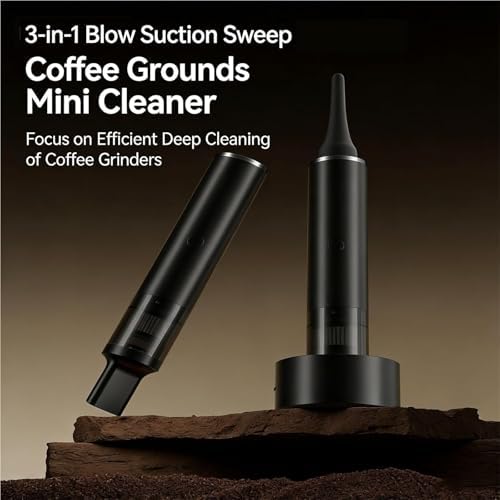Professional Coffee Vacuum Cleaner, Handheld Electric Grinder Cleaning Tool with 2 Nozzles 2 Filters 23g Powder Collection Bin for Espresso Desktop Powder - Image 3