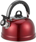 DOITOOL 3 Quart Red Tea Kettle for Stove Top Whistling Teapot by DOITOOL