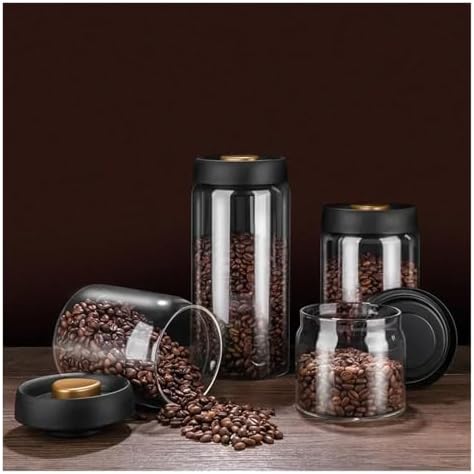 Manual Vacuum Coffee Storage Jar Borosilicate Glass Tea Canister Coffee Bean Sealed Container for Kitchen Use(1800ml) - Image 2