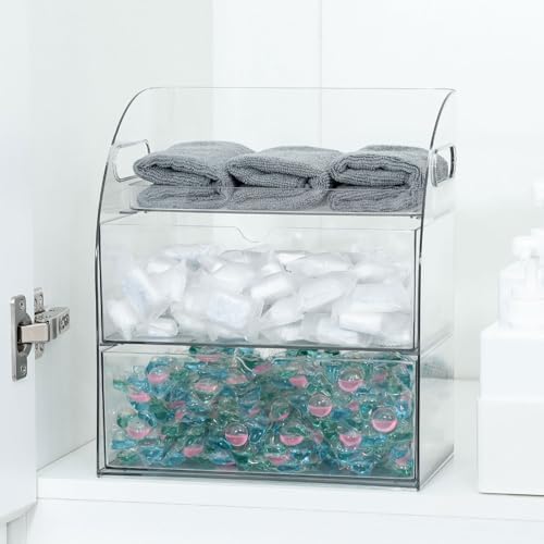 Clear Kitchen and Pantry Organizer with Drawers, Plastic - Image 6