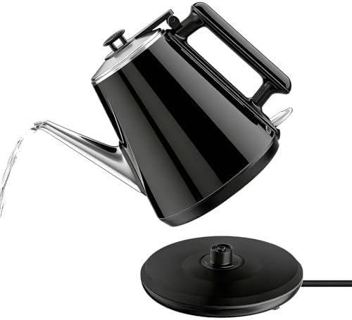 Small Gooseneck Electric Kettle 0.9L, 1000W 304 Stainless Steel by HOMHAPY