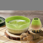 Ceramic matcha agitator, Matcha Whisk and Bowl Tea Set 4 Pcs Elegant Making Kit Includes with Mouth Holder Green - Image 7