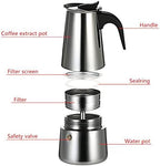Stovetop Coffee Maker, 6 Cup Stainless Steel Moka Pot Espresso Maker Coffee Pot with Electric Stove, 500W Stovetop Espresso Machine Italian Espresso Maker for Home Bar Office - Image 6