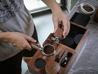 Walnut Self Leveling Espresso Tamper 54mm For Breville - Image 4