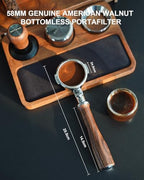 KOFIKOFI 58mm Bottomless Portafilter for Breville Dual Boiler, Oracle, Oracle Touch, BES900XL, BES920XL, BES980XL, BES990BSS, 2-Ears Walnut Naked Portafilter Included 18g Filter Basket - Image 4