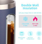 Volhoply 14oz Insulated Stainless Steel Coffee Mug with Lid Bulk 4 Pack,Double Wall Vacuum Travel Coffee Cup with Handle,Reusable Metal Cups Tumbler,Camping Mugs Keep Hot,Ideal Gifts(Navy,4) - Image 3