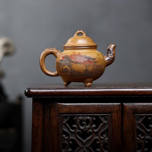 Tea Pots For Loose Tea Household Chinese Teapot Creative Hand-carved Fish Leaping Dragon Gate Teapot Tea Infuser Pot - Image 6