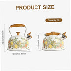 Stove Top Tea Kettle, 3L Stainless Steel Lemon Pattern Whistling Kettle with Anti-Hot Foldable Handle for Tea and Coffee, Stainless Steel Kettles - Image 7