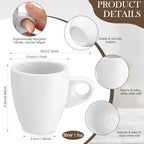 Reallnaive 16 Pcs 1.7 oz Porcelain Espresso Cup Set White Tiny Ceramic Coffee & Tea Mugs for Cafes Offices Homes and Restaurants - Image 2