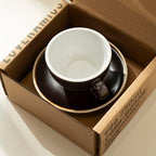 Loveramics Coffee Cup Ceramic, 8 oz Latte Art Cup with Saucer for Cappuccino, Tea, Espresso, Thick - walled stoneware Cappuccino mug Set for Cafe and Barista - Potters Colours (Gunpowder, 8OZ) - Image 6