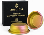 58mm Titanium Precision Espresso Basket, Premium Coffee Filter Basket for Even Extraction and Reduced Channeling, Barista Grade Espresso Upgrade, Fits Most 58mm Portafilters (Sunset Gold) by JUELICH