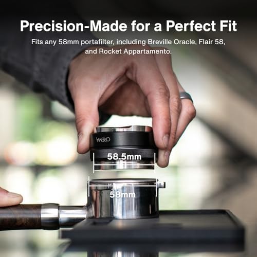CREMA Coffee Products 58.5mm Hand Tamper & Distributor | Compatible with any 58mm | Double-Sided, Adjustable Depth Tool | Made with Durable 304 Stainless Steel | Black - Image 2