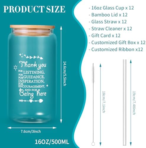 12-Pack Employee Appreciation Gifts Glass Cups, 16oz Coffee Cups - Image 4