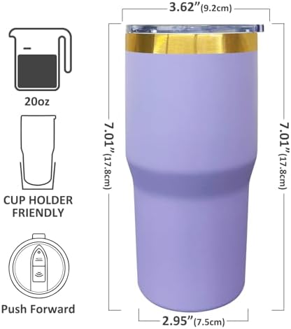 20 oz Tumbler Bulk Stainless Steel Tumblers with Lids and Straws Lilac - Image 2