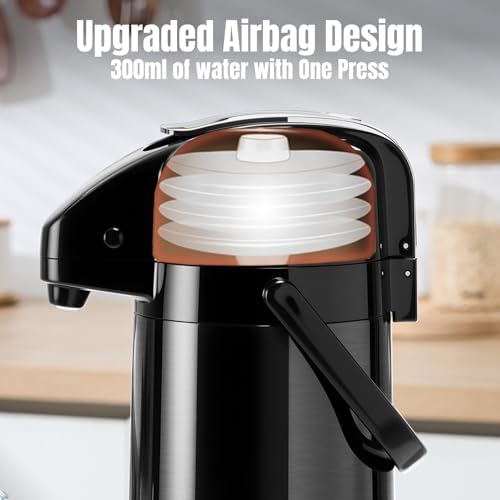 PARACITY Coffee Dispenser with Pump, Coffee Carafe, 84.5 fl oz/2.5 L, Black - Image 3