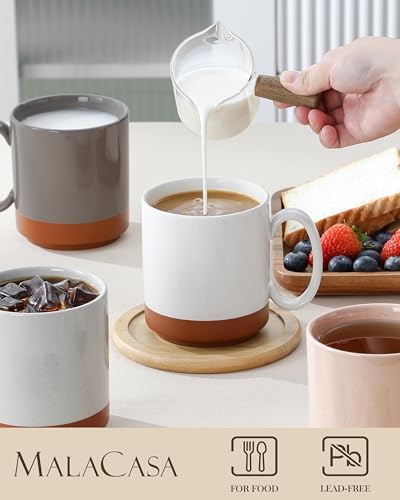 MALACASA 16oz Ceramic Coffee Mugs Set of 4, Multicolor - Image 3