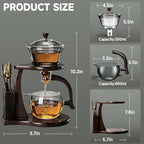 Lazy Gong Fu Tea Set Semi Automatic Magnetic Glass Teapot - Image 7