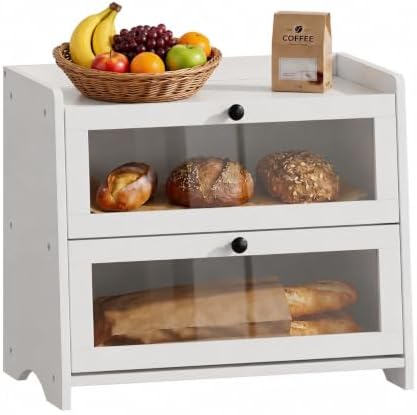 Bread Box for Kitchen Countertop Large Capacity with Top Storage Shelf by Unknown
