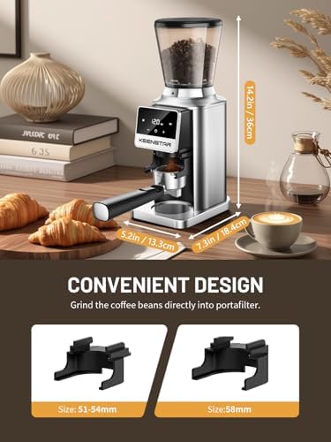 Conical Burr Coffee Grinder, Coffee Bean Grinder with Touch Screen 34 Grind - Image 6