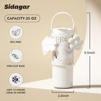 26 oz Insulated Stainless Steel Tumbler with Straw & Handle White - Image 2