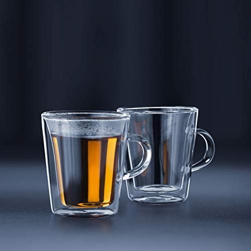BODUM 10325-10 Bodum Canteen Double Wall Mug, 6.8 fl oz (200 ml), Set of 2, Heat Resistant Glass, Microwave Safe, Oven, Dishwasher Safe, Freezer Safe - Image 2