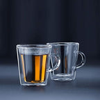 BODUM 10325-10 Bodum Canteen Double Wall Mug, 6.8 fl oz (200 ml), Set of 2, Heat Resistant Glass, Microwave Safe, Oven, Dishwasher Safe, Freezer Safe - Image 2