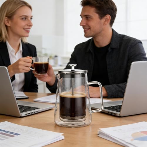 Coffee Press Glass Stainless Steel Double-Wall Insulated Kettle - Image 2
