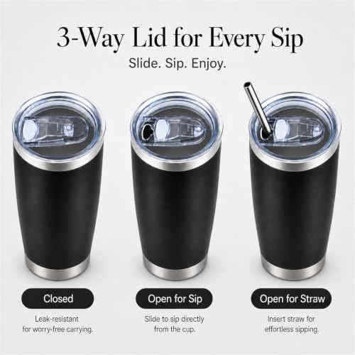 Pandance 20oz Stainless Steel Insulated Tumblers Bulk, Mix, 8 Pack - Image 2