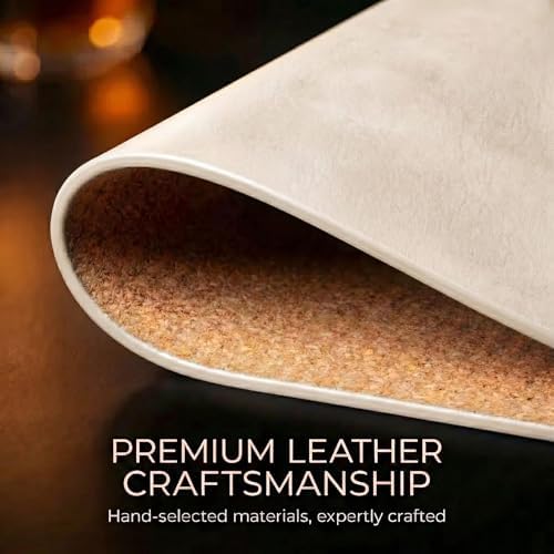 Premium Oval Faux Leather Placemat & Coaster Set with Innovative Cork-Look Printed Base，4/6/8-Piece Sets & 8 Colors，Non-Slip Dining Table Mats for Kitchen Dining - Image 6