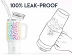 Meoky 32 oz Tumbler with Handle, Insulated Tumbler with Lid and Straw, Stainless Steel Travel Mug, Keeps Cold for 24 Hours, 100% Leak Proof, Fits in Car Cup Holder (Kiss) - Image 3