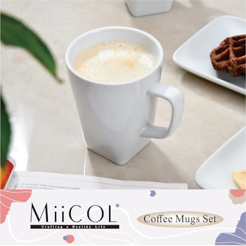 Miicol Porcelain Coffee Mugs Set of 6, Large Coffee Cups 14 oz - Image 2