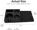 Espresso Tamping Station Mat with Tool Organizer, Silicone Coffee Tamper Mat with 70mm Portafilter Rest, Dual 60mm Holders, Drainage Outlet, Black, 12.4 x 6.2 in - Image 6