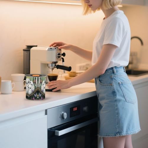 Stainless Steel Coffee Storage Containers with Airtight Lid, Forest Owl Butterfly Flower 30oz Food Storage Container Kitchen Canister for Tea, Coffee Beans, Ground, Sugar Storage - Image 7