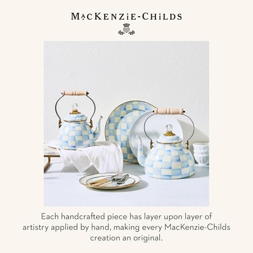 MACKENZIE-CHILDS Tea Kettle, 2 Quarts, Light-Blue-and-White Sky Check - Image 6