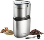 SHARDOR Electric Coffee Bean Grinder, Spice Grinder, 1 Removable Bowl with Stainless Steel Blade, Silver by Shardor