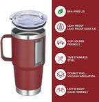 VEGOND 20 oz Insulated Travel Coffee Mugs Set of 6, Wine Red - Image 2